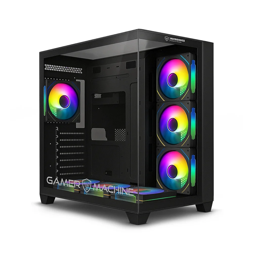Gabinete Gamer Micronics Megatron MIC GFC1003 - Black 7Fan ARGB Iluminación LED