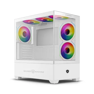 Gabinete Gamer Micronics Icube MIC GC800-6W - White 4Fan RGB Iluminación LED