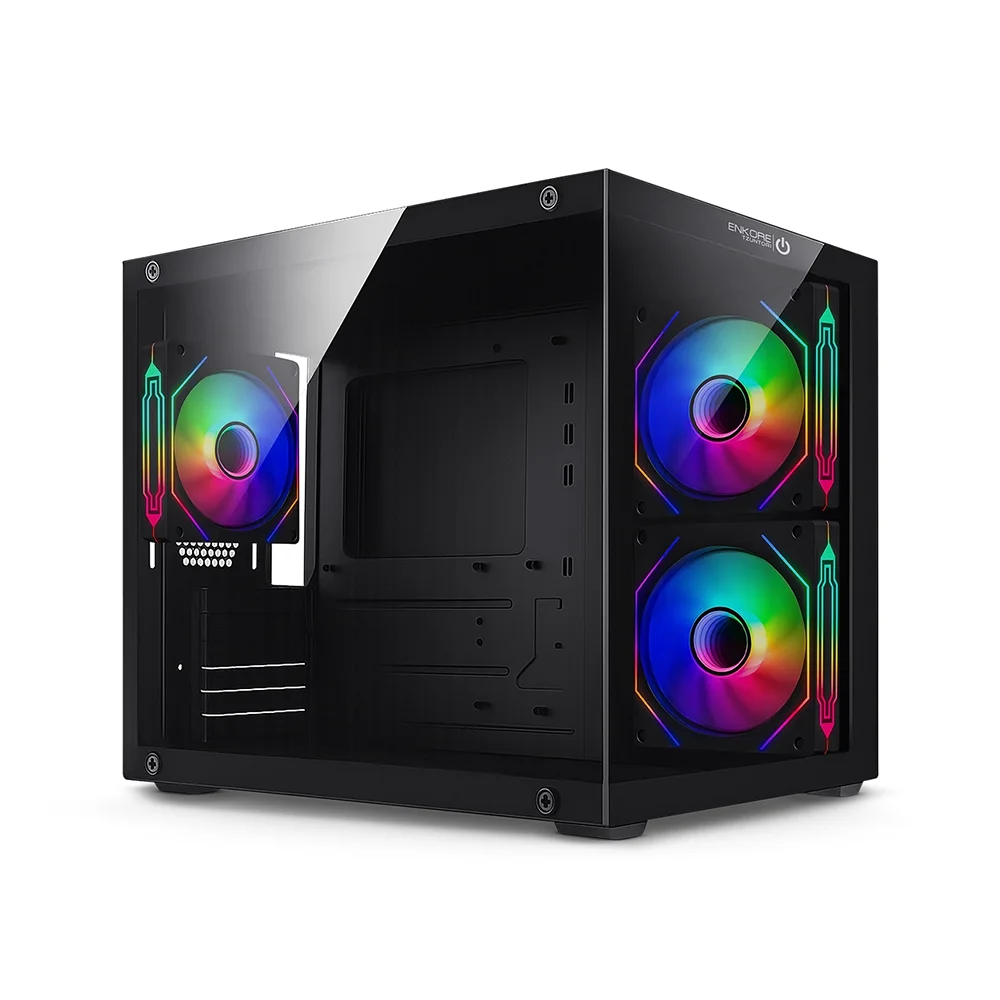 Case Gamer Enkore Tzuntori ENC 3034 con 3 Ventiladores ARGB Color Negro