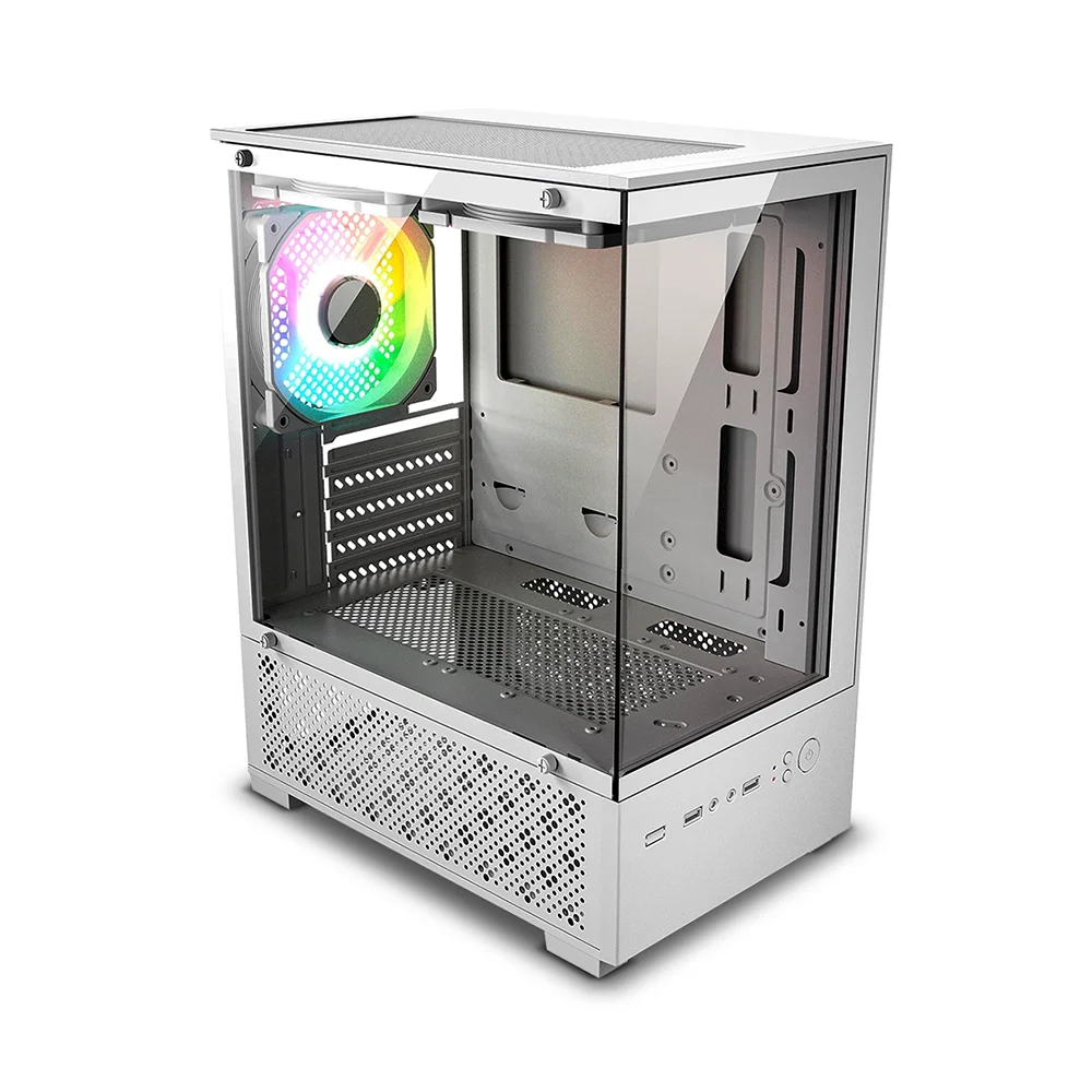 Case Gamer Enkore Avenger ENK C3006W con 5 Ventiladores ARGB Color Blanco