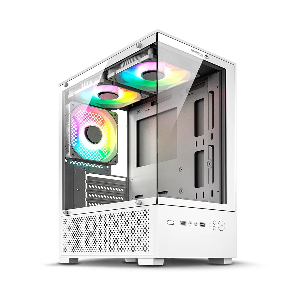 Case Gamer Enkore Avenger ENK C3006W con 5 Ventiladores ARGB Color Blanco