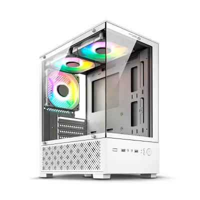Case Gamer Enkore Avenger ENK C3006W con 5 Ventiladores ARGB Color Blanco
