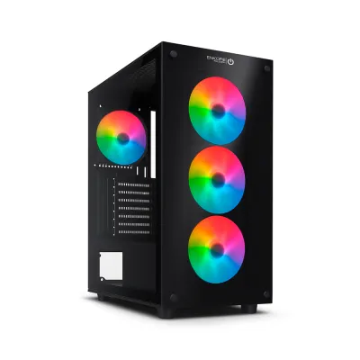Case Gamer Enkore Falcon+ ENK 5000-RGB con 4 Ventiladores RGB Color Negro