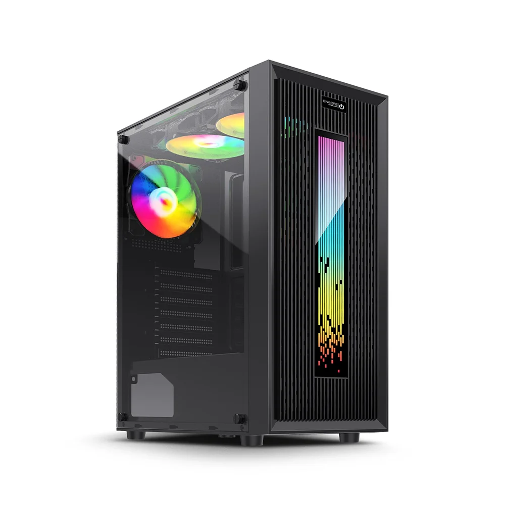 Case Gamer Enkore Bismark ENC 5008 con 3 Ventiladores ARGB Color Negro