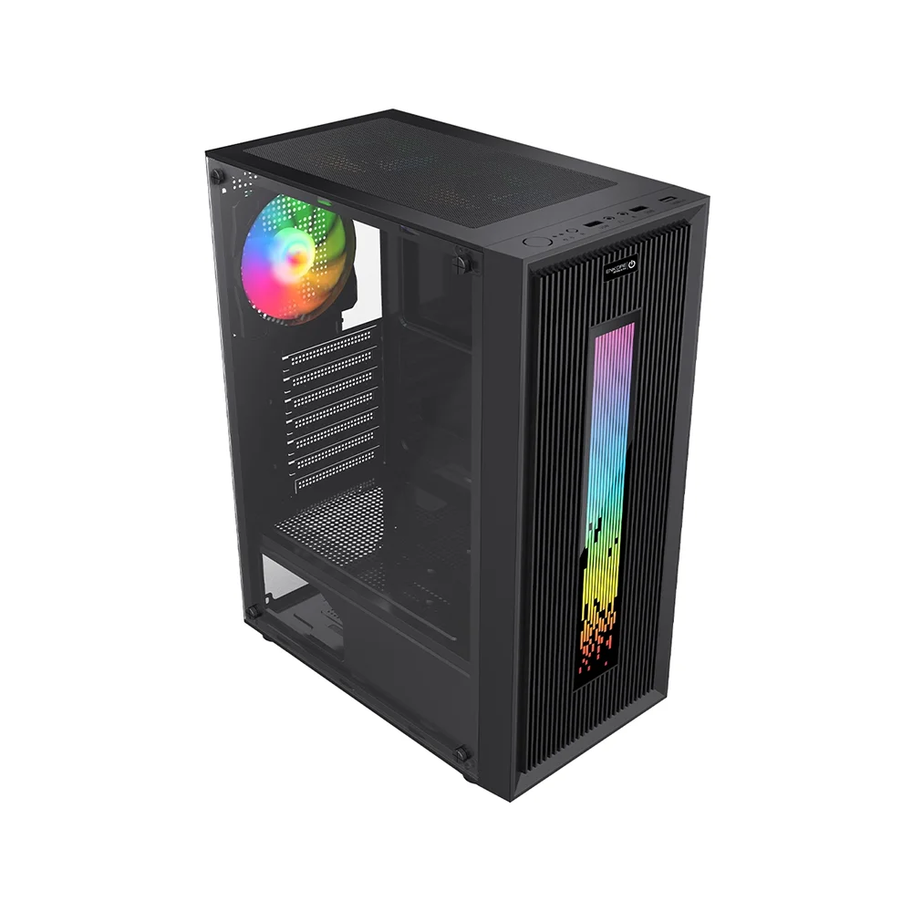 Case Gamer Enkore Bismark ENC 5008 con 3 Ventiladores ARGB Color Negro