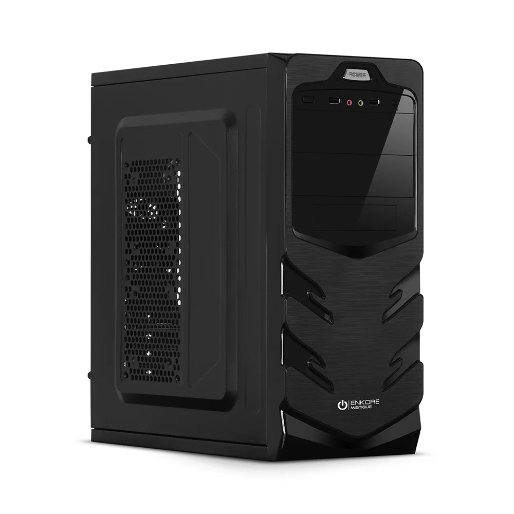 Case Gamer Enkore Mistique HD Audio ENK C2001 con Fuente de Poder 230W Color Negro