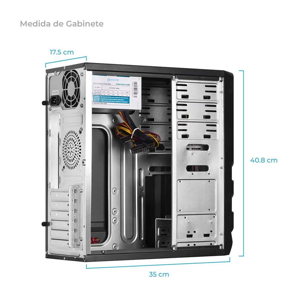 Case Gamer Enkore Mistique HD Audio ENK C2001 con Fuente de Poder 230W Color Negro