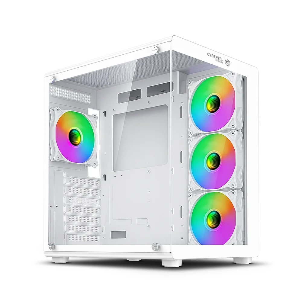 Case Gamer Cybertel Xtreme CBX C5021W - White 4Fan ARGB Iluminación LED