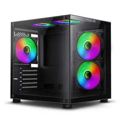 Case Gamer Cybertel Clipper CBX5007 - Black 5Fan ARGB Iluminación LED
