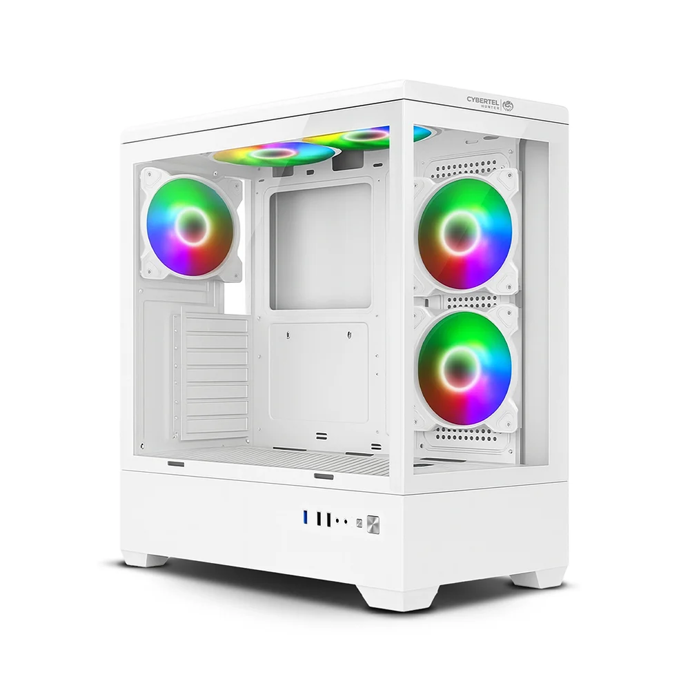 Case Gamer Cybertel Hunter CBX6000W - White 5 Fans ARGB