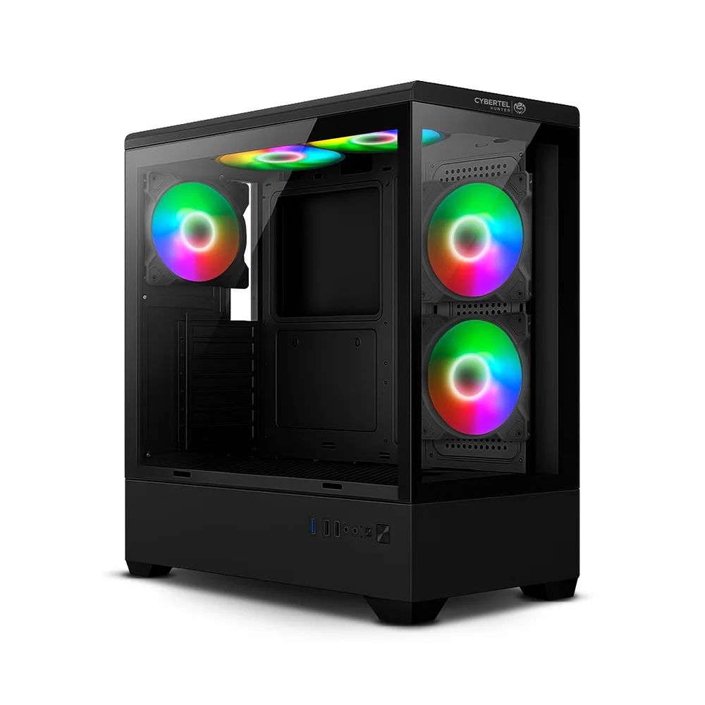 Case Gamer Cybertel Hunter CBX6000 - Black 5 Fans ARGB