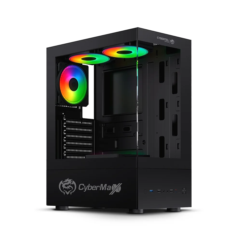 Case Gamer Cybertel Epico CBX5008R - Black 4 Fans ARGB