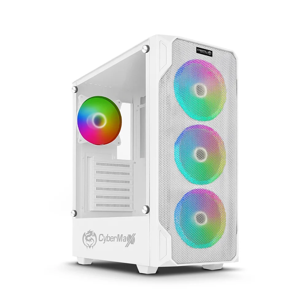 Case Gamer Cybertel Destroyer CBX5005.4WR - White 4 Fans ARGB