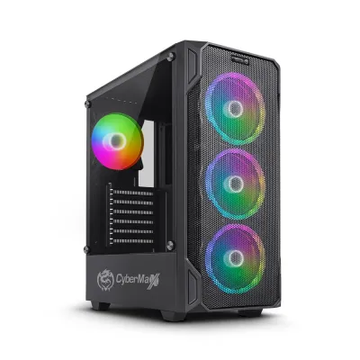 Case Gamer Cybertel Destroyer CBX5005.4R - Black 4 Fans ARGB