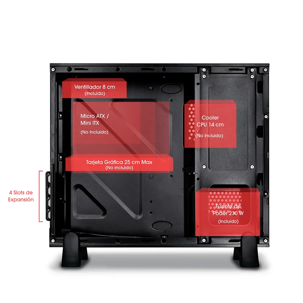 Case Gamer Cybertel CYB C1005 - Slim Derby con Fuente 230W 2 Fans