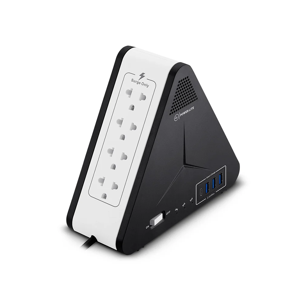 Estabilizador de Voltaje AVR Power Lite PLI1111U Simetric AVR 1100VA/500W 8 Salidas 3USB 1Tipo-C