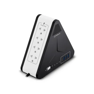 Estabilizador de Voltaje AVR Power Lite PLI1111U Simetric AVR 1100VA/500W 8 Salidas 3USB 1Tipo-C
