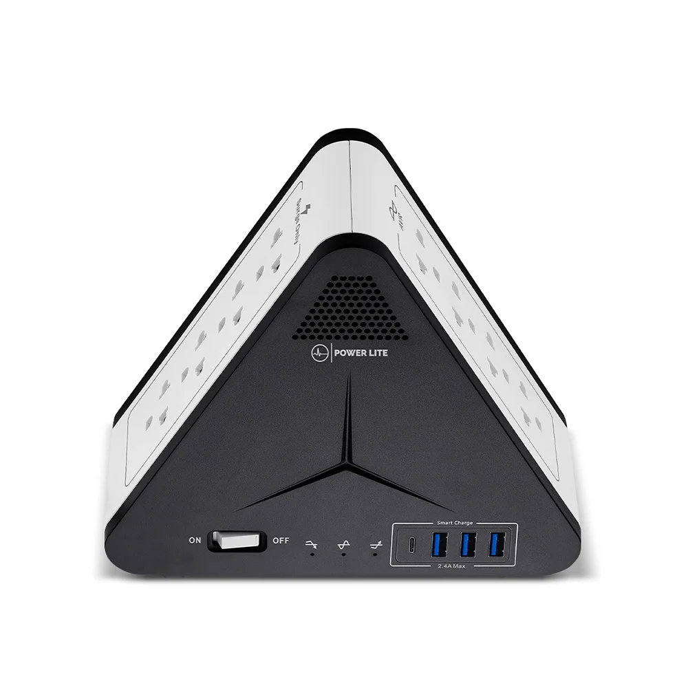 Estabilizador de Voltaje AVR Power Lite PLI1111U Simetric AVR 1100VA/500W 8 Salidas 3USB 1Tipo-C