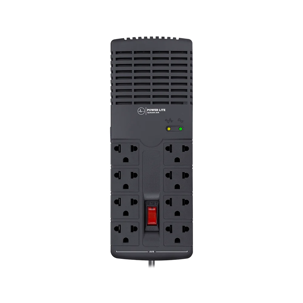 Estabilizador de Voltaje AVR Power Lite PLI1300 Quasar AVR 1300VA/650W 8 Salidas