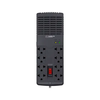 Estabilizador de Voltaje AVR Power Lite PLI1300 Quasar AVR 1300VA/650W 8 Salidas