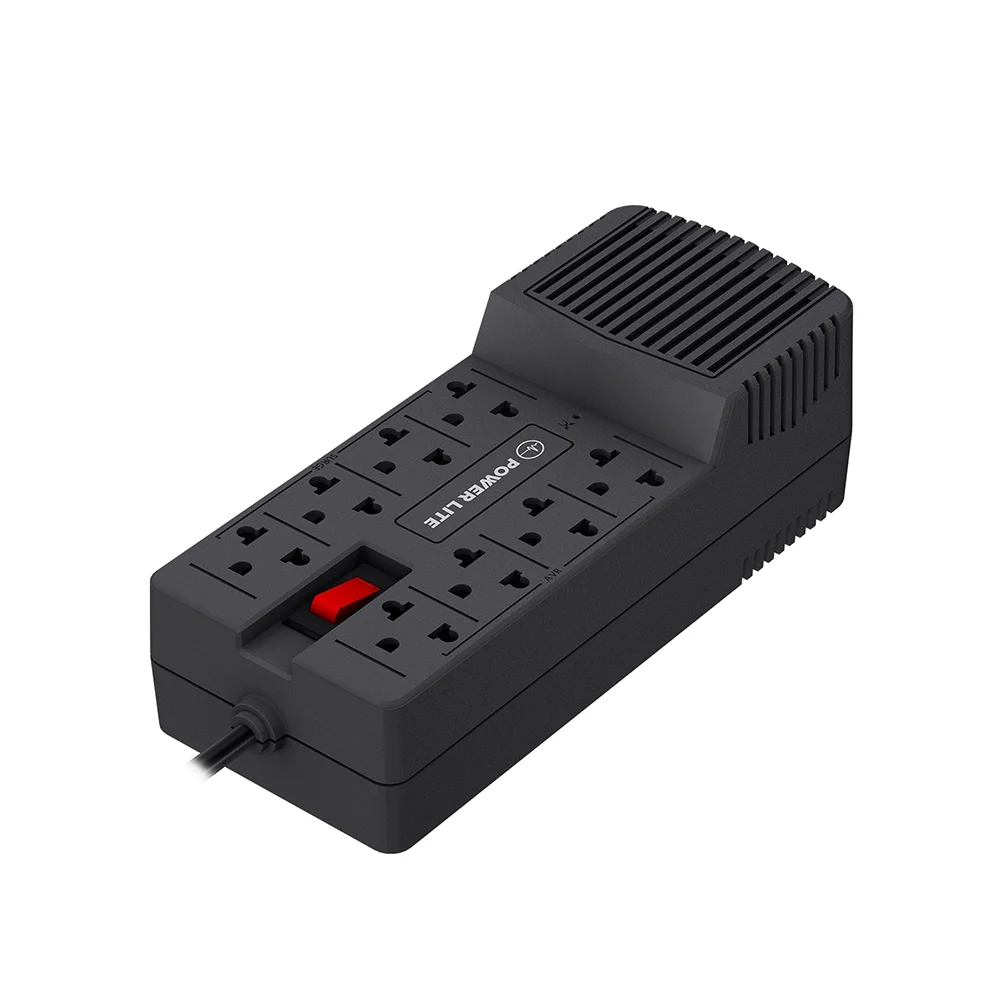 Estabilizador de Voltaje AVR Power Lite PLI908 Estabilizador de Voltaje Nova 900VA 450W 8 Salidas