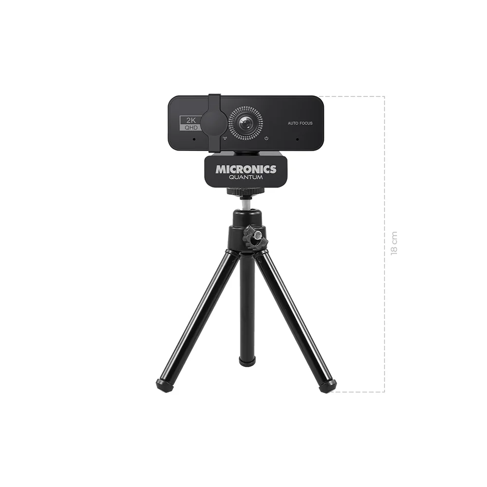 Cámara Web HD Micronics Quantum + Trípode 1440QHD Cámara Web Lente 2P2G MIC W700