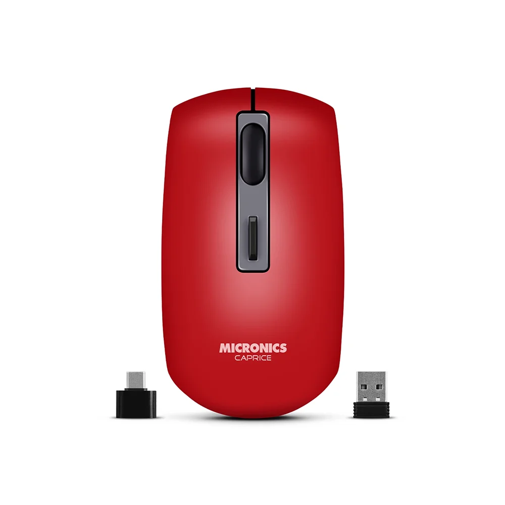 Mouse Inalámbrico Bluetooth Micronics Caprice M713 Rojo: Recargable