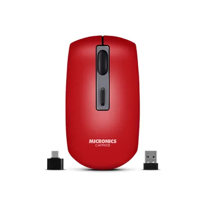 Mouse Inalámbrico Bluetooth Micronics Caprice M713 Rojo: Recargable