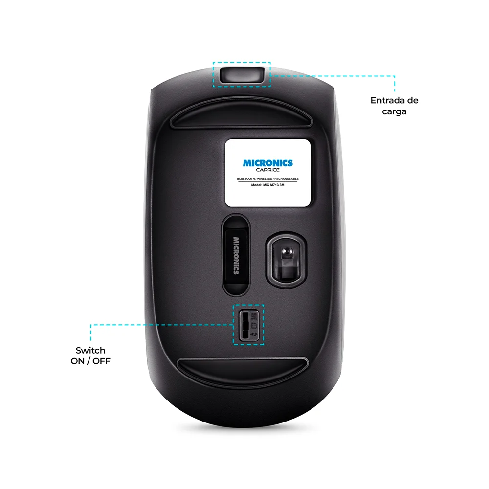 Mouse Inalámbrico Bluetooth Micronics Caprice M713 Rojo: Recargable
