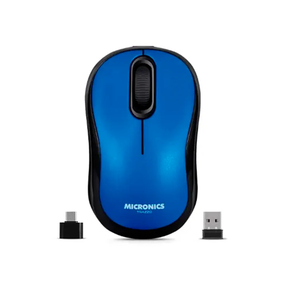 Mouse Inalámbrico Bluetooth Micronics Trazzo3 M700 Azul: Recargable USB-C