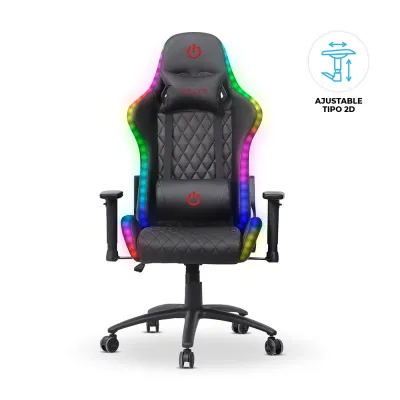 Silla Gamer Ergonómica Enkore Brain+ Red Silla Gamer 2D + RGB ENC GC1004V+RGB Color Rojo
