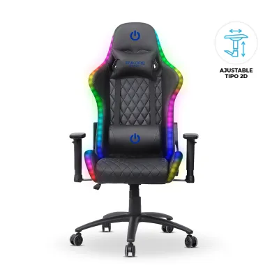 Silla Gamer Ergonómica Enkore Brain+ Blue Silla Gamer 2D + RGB ENC GC1004V+RGB Color Azul