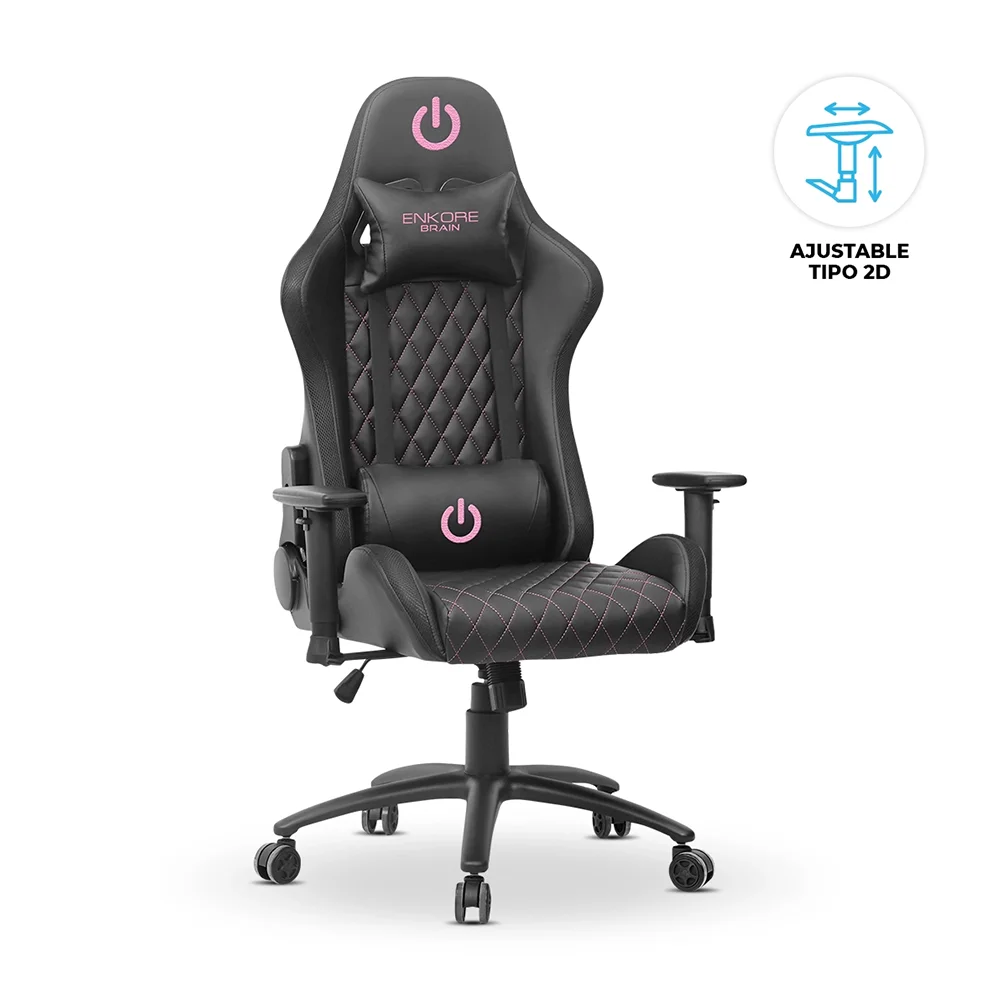 Silla Gamer Ergonómica Enkore Brain Pink Silla Gamer 2D (Terciopelo) ENC GC1004V
