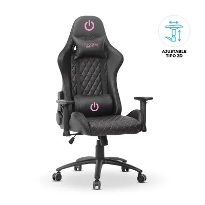 Silla Gamer Ergonómica Enkore Brain Pink Silla Gamer 2D (Terciopelo) ENC GC1004V