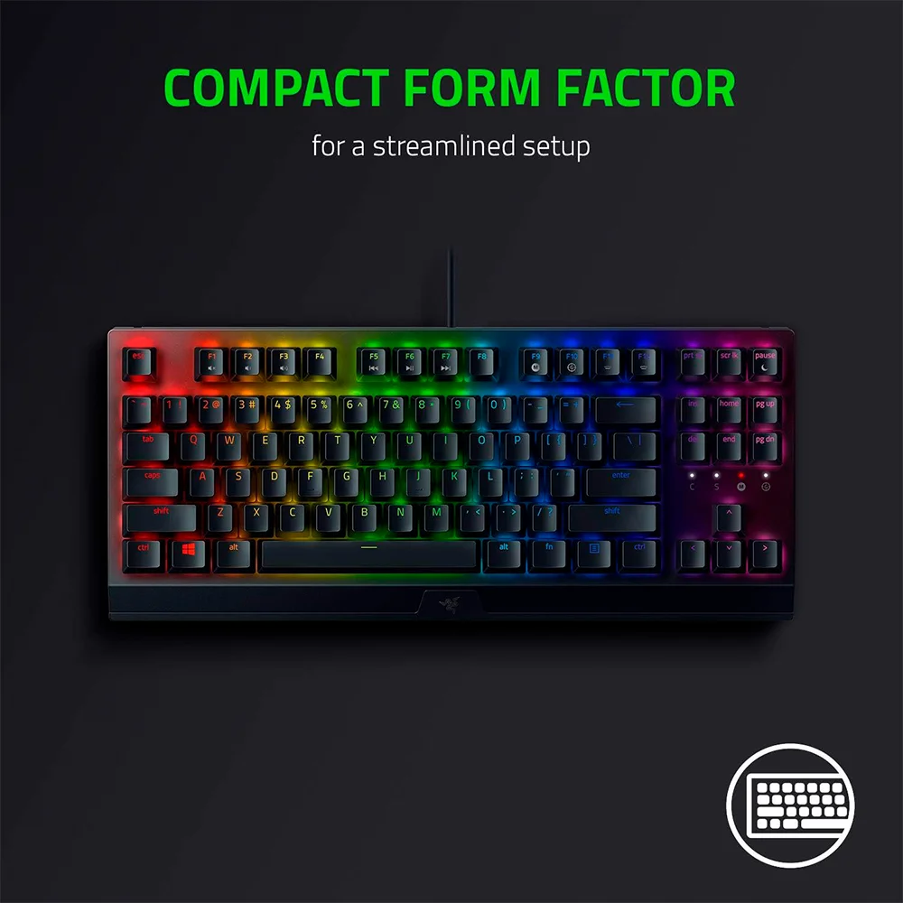 Teclado Mecánico Razer BlackWidow V3 TKL Switch Amarillo Inglés Negro - RZ03-03491800-R3M1