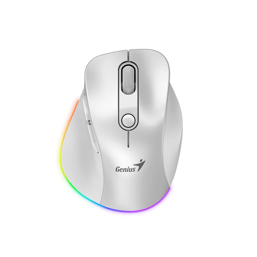 Mouse Genius Ergo 9000S Pro Inalámbrico y Bluetooth Blanco Perla - 31030039400