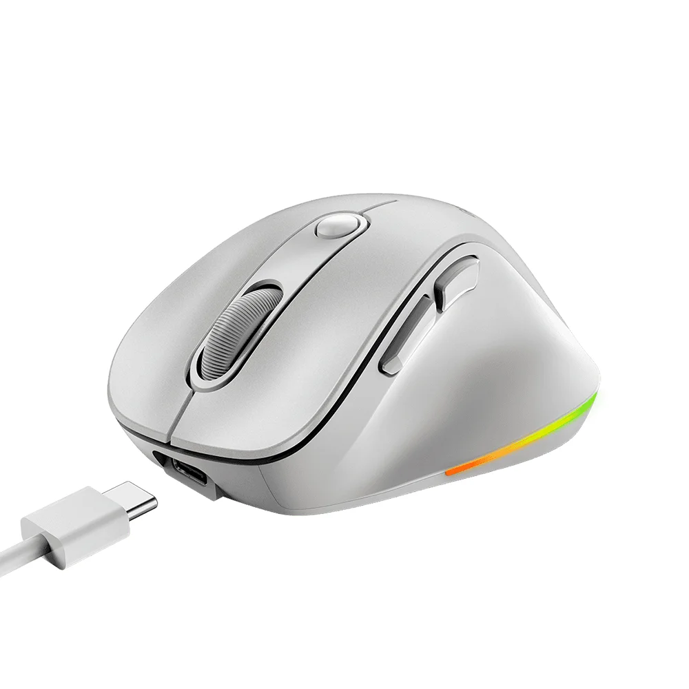 Mouse Genius Ergo 9000S Pro Inalámbrico y Bluetooth Blanco Perla - 31030039400