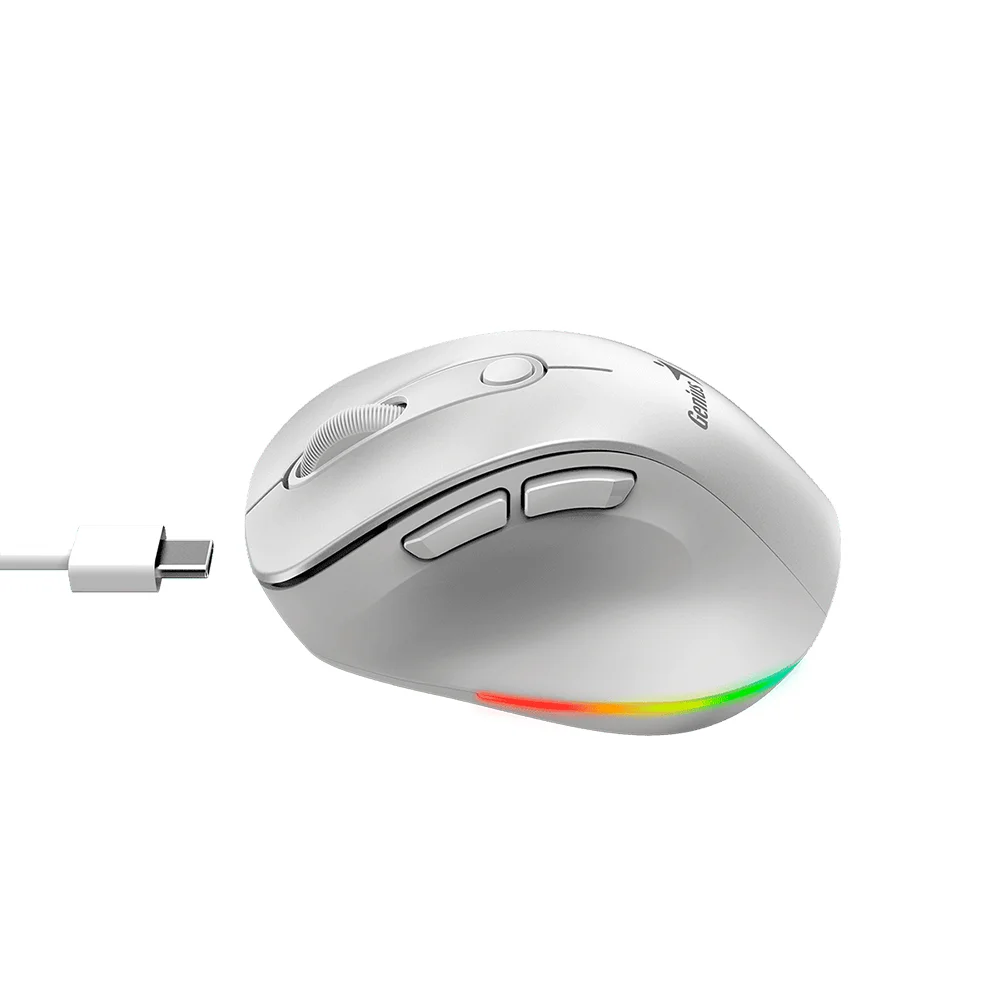 Mouse Genius Ergo 9000S Pro Inalámbrico y Bluetooth Blanco Perla - 31030039400
