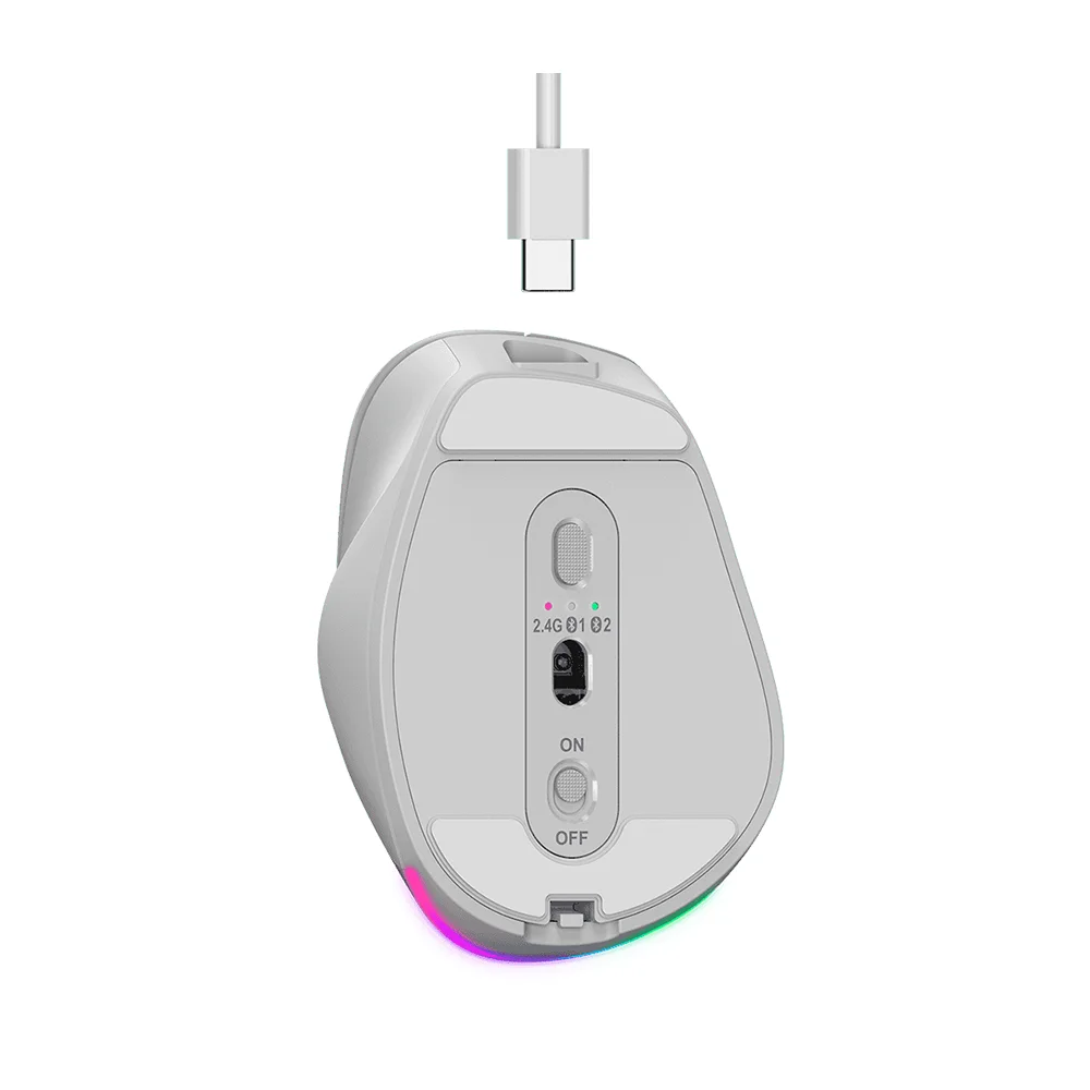 Mouse Genius Ergo 9000S Pro Inalámbrico y Bluetooth Blanco Perla - 31030039400