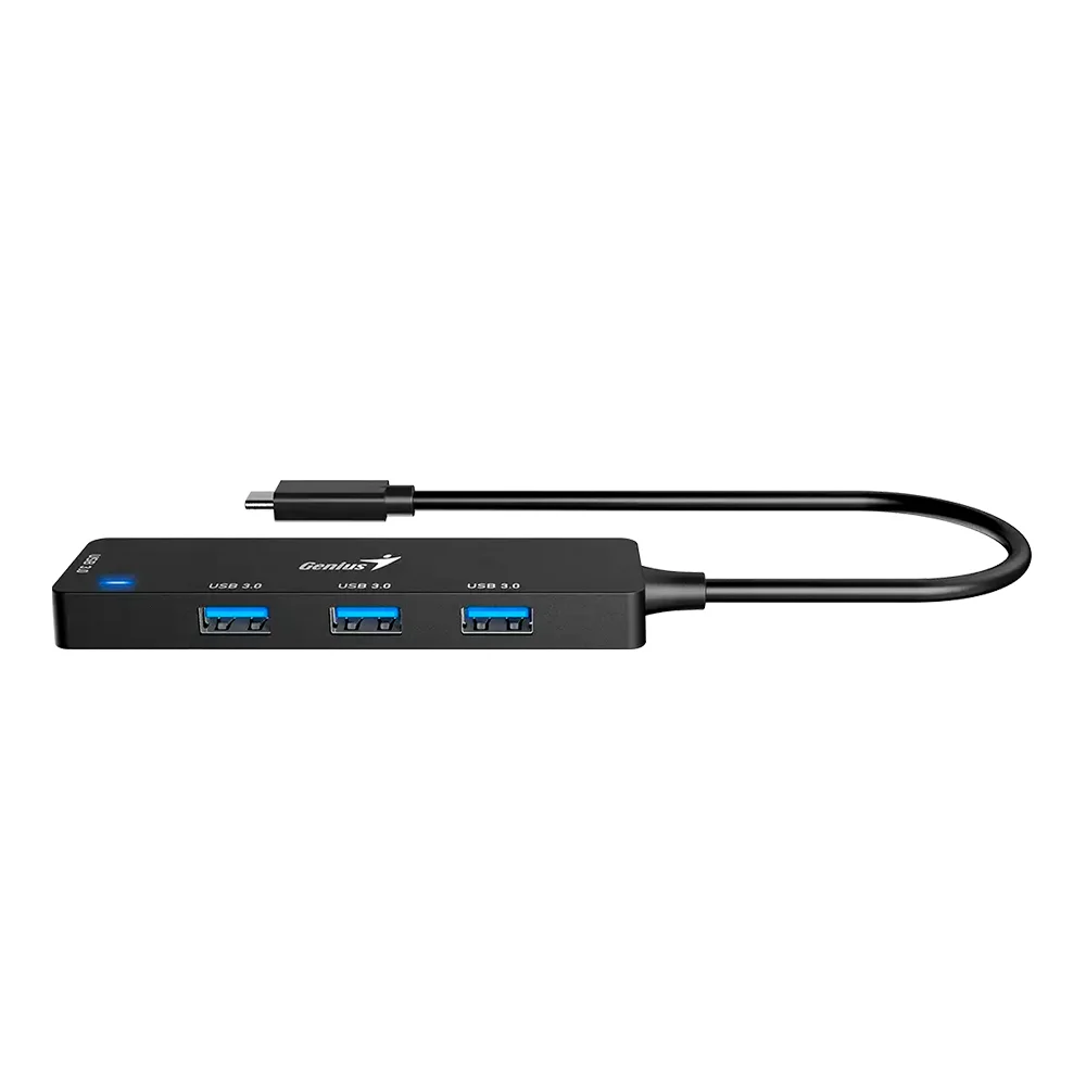 Hub USB-C Genius UH-400 de 4 Puertos USB-A 3.0 Negro - 31240002400