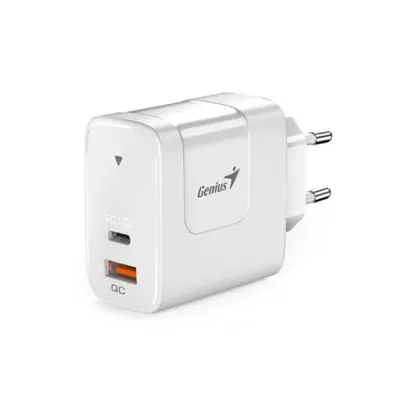Cargador de Pared Genius PD-65AC 65W USB-C y USB-A Blanco - 32590010400