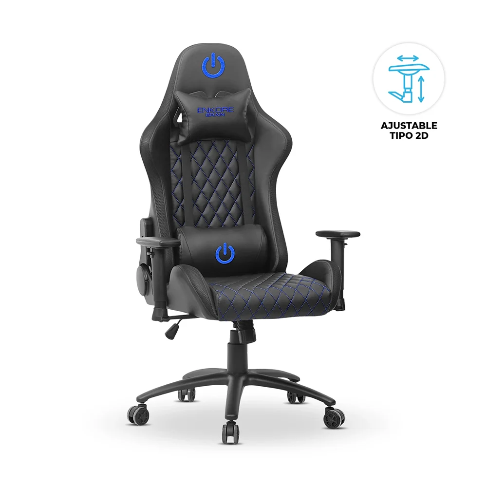 Silla Gamer Ergonómica Enkore Brain Blue Silla Gamer 2D (Terciopelo) ENC GC1004V