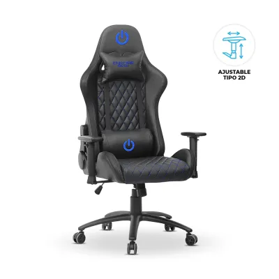 Silla Gamer Ergonómica Enkore Brain Blue Silla Gamer 2D (Terciopelo) ENC GC1004V