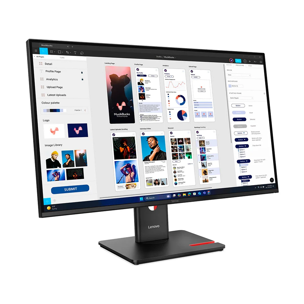 Monitor Profesional Lenovo ThinkVision T32UD-40 31.5" 4K UHD 3840x2160 IPS Ergonómico USB-C
