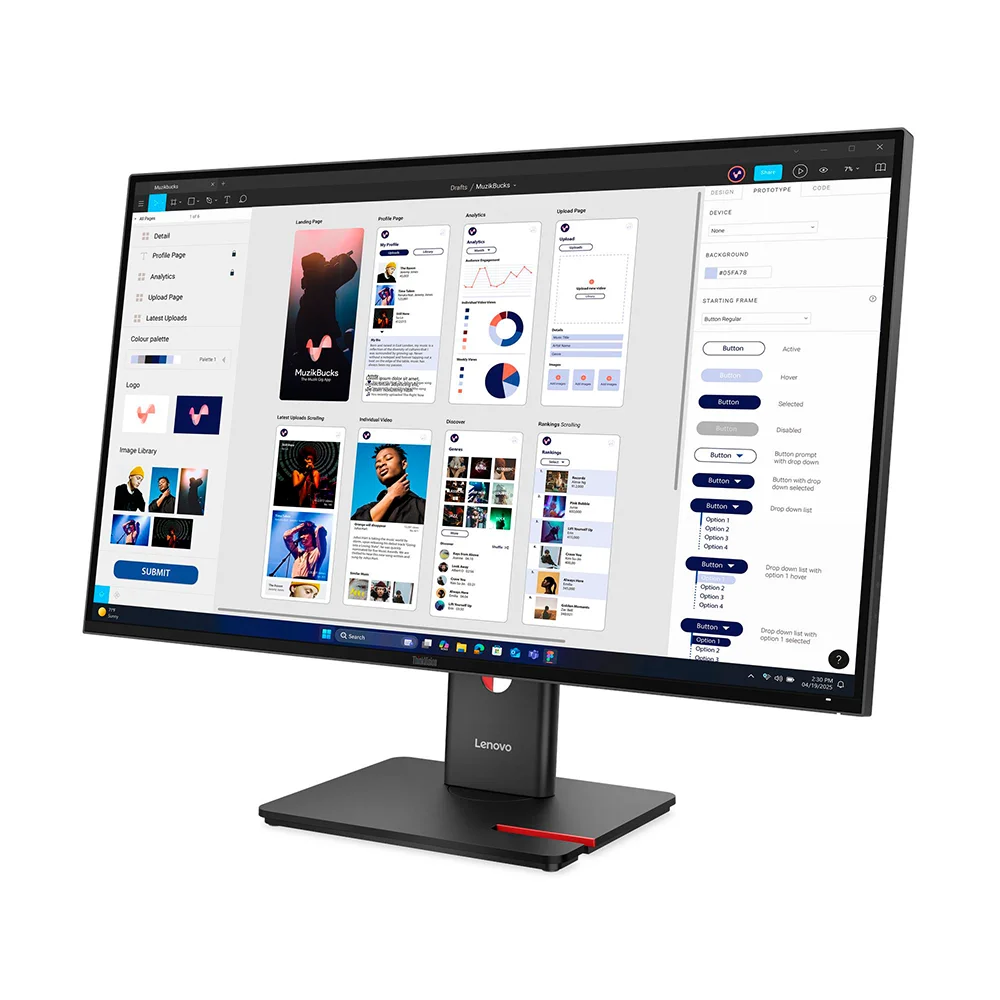 Monitor Profesional Lenovo ThinkVision T32UD-40 31.5" 4K UHD 3840x2160 IPS Ergonómico USB-C