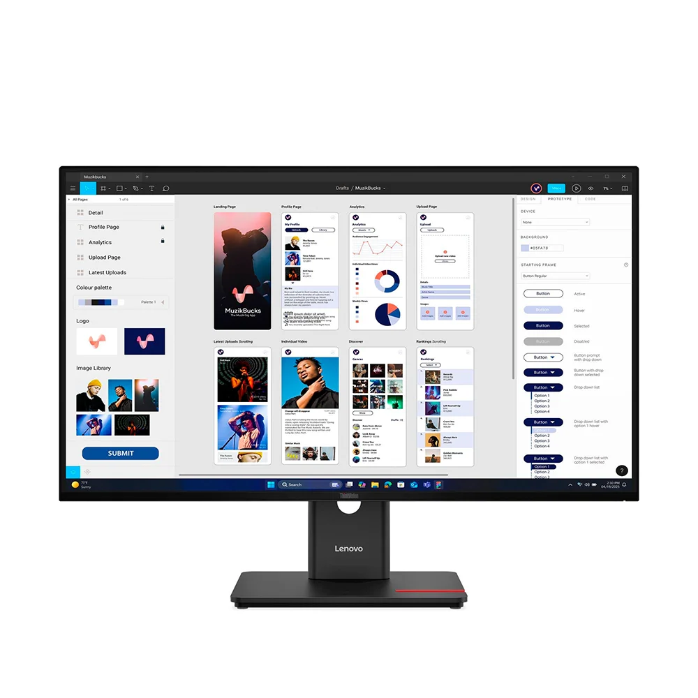 Monitor Profesional Lenovo ThinkVision T32UD-40 31.5" 4K UHD 3840x2160 IPS Ergonómico USB-C