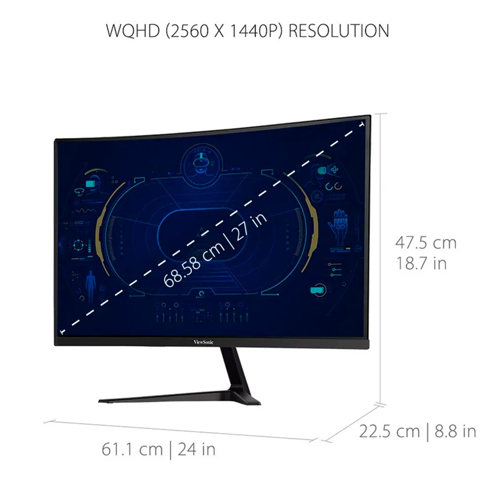 Monitor Gamer ViewSonic VX2718-2KPC-MHD 27" Curvo QHD 2560x1440 180Hz 1ms FreeSync