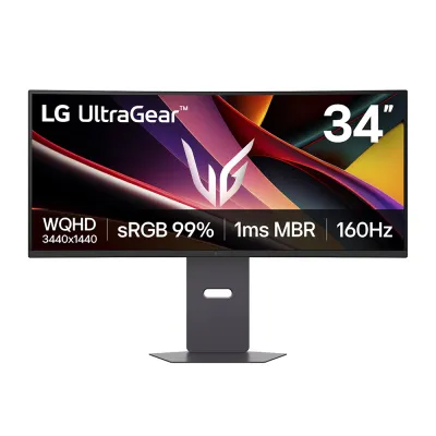 Monitor Gamer LG UltraGear 34" WQHD 3440x1440 Curvo 160Hz 1ms - 34G600A-B