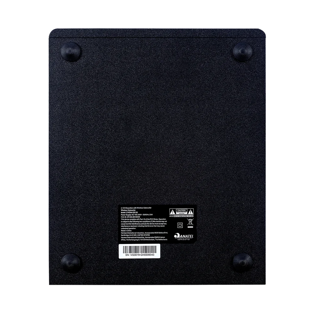 Barra de Sonido JBL Cinema SB180 220W con Subwoofer Inalámbrico – HDMI ARC, Bluetooth – JBLSB180BLKBR2