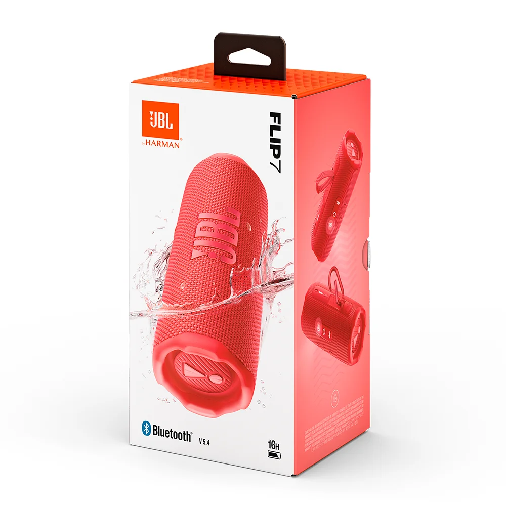 Parlante Bluetooth JBL Flip 7 Rojo Resistente al Agua con AI Sound Boost